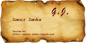 Gancz Janka névjegykártya